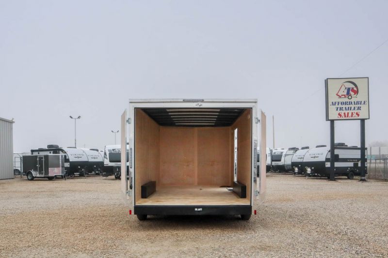 *Clearout Price- SAVE $1,500!* 2023 Continental Cargo V-Series 8' X 16' (Diamond Ice, Barn Door)